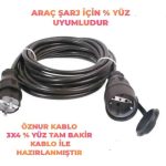 Kablo 3X4MM 15 mt Uzatma Kablosu(SİYAH)