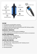 EVwallbox 22 Kw Taşınabilir 5mt Tip2 Kablo+WİFİ+Bluetooth+Mobil Uygulama - Görsel 6