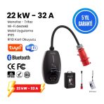 22KW V3 Türkçe Mobil Uygulama 5 Yıl Garanti Taşınabilir Elektrikli Araç Şarj Cihazı (Taşıma Çantası ve 220V Dönüştürücü Priz Hediye)