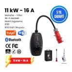 11KW V3 Türkçe Mobil Uygulama 5 Yıl Garanti Taşınabilir Elektrikli Araç Şarj Cihazı (Taşıma Çantası ve 220V Dönüştürücü Priz Hediye)