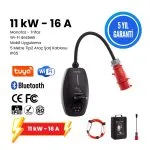 11KW V3 Elektrikli Araç Şarj Cihazı Türkçe Mobil Uygulama 5 Yıl Garanti (5,8,10,15 Metre Tip2 Araç Şarj Kablosu, Çanta ve 220V Adaptör)